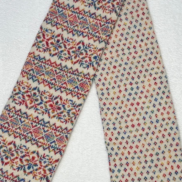 J. Crew Wool Fair Isle Scarf Winter Ski Multicolor PreppyGossip Girl Aspen Layer - Picture 9 of 10